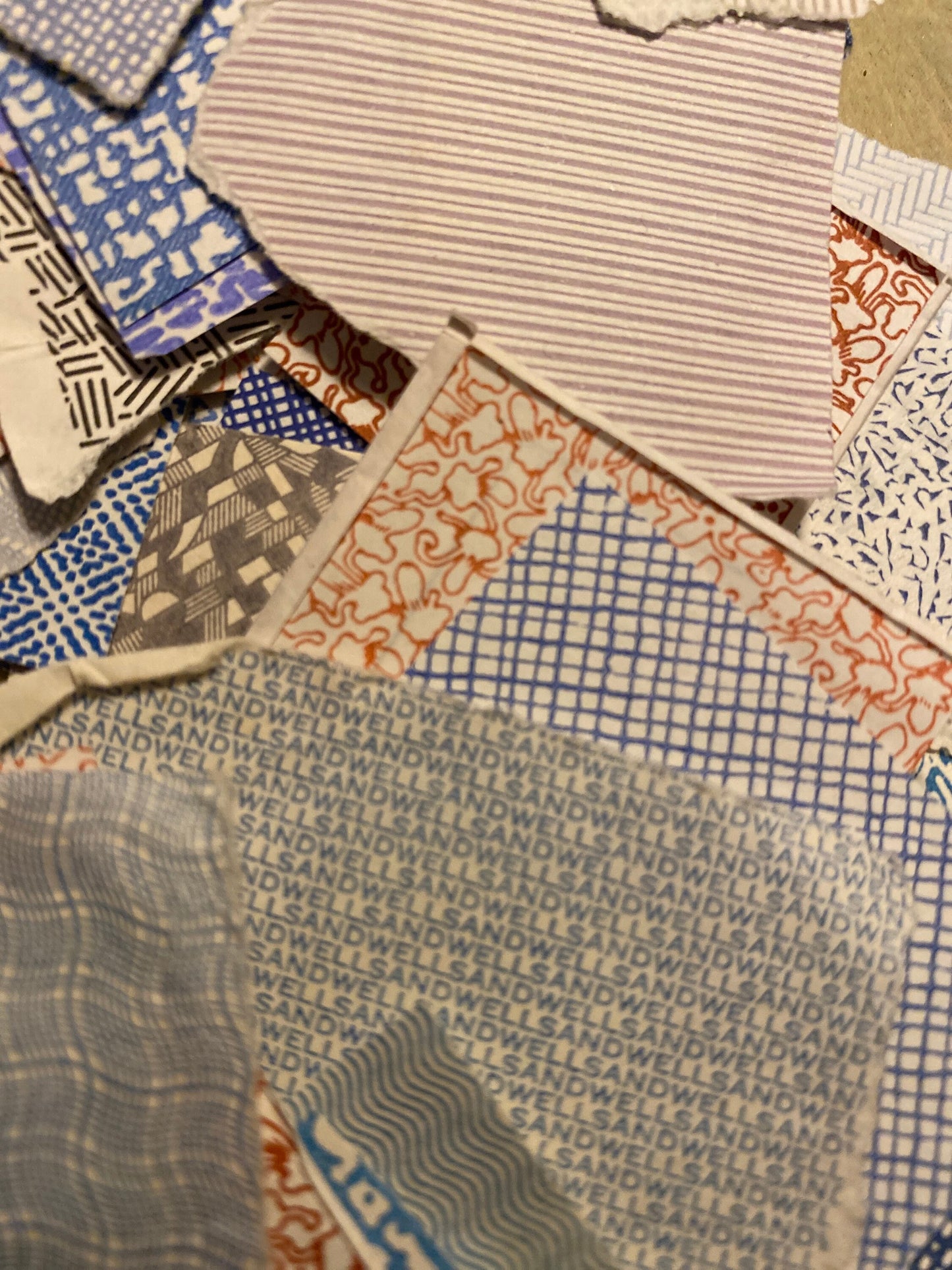 Ten (10) gram assortment of vintage to modern security envelopes & parts for re-purposing, DIY, book arts, ephemera pieces