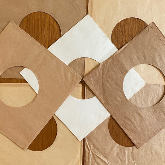 Five 45-sized true vintage paper sleeves for repurposing