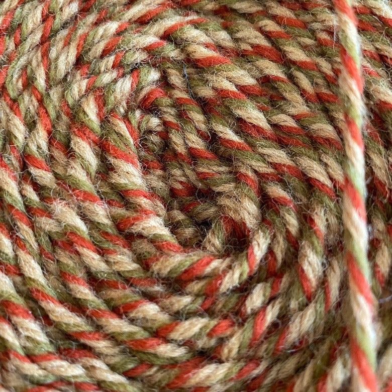 Parcel string / Mod 70s carpet warp in earthy twists and deep poison green / vintage gift tie ribbon cut to spec / new old stock