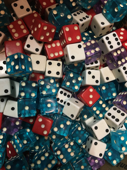 Vintage playing dice - by the pair, choice of color