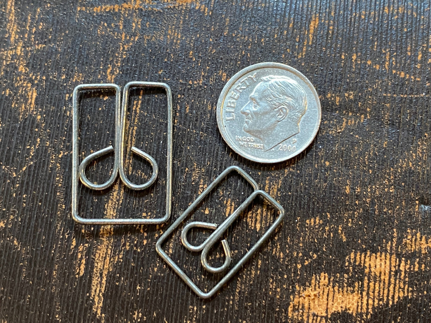 6 vintage Owl Clips / small 3/4" or large 1" paper clamps / MCM industrial design / secondhand sourced, embodied e/m, ethical office supply