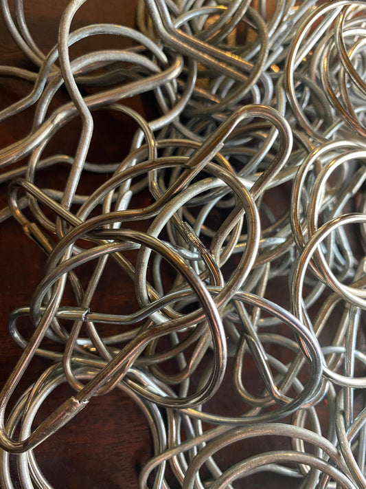 Trio of vintage wire loop fasteners