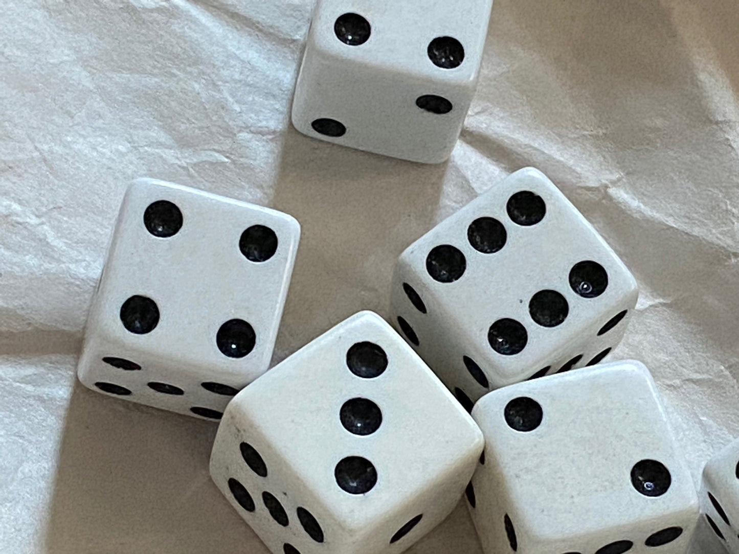 Vintage playing dice - by the pair, choice of color