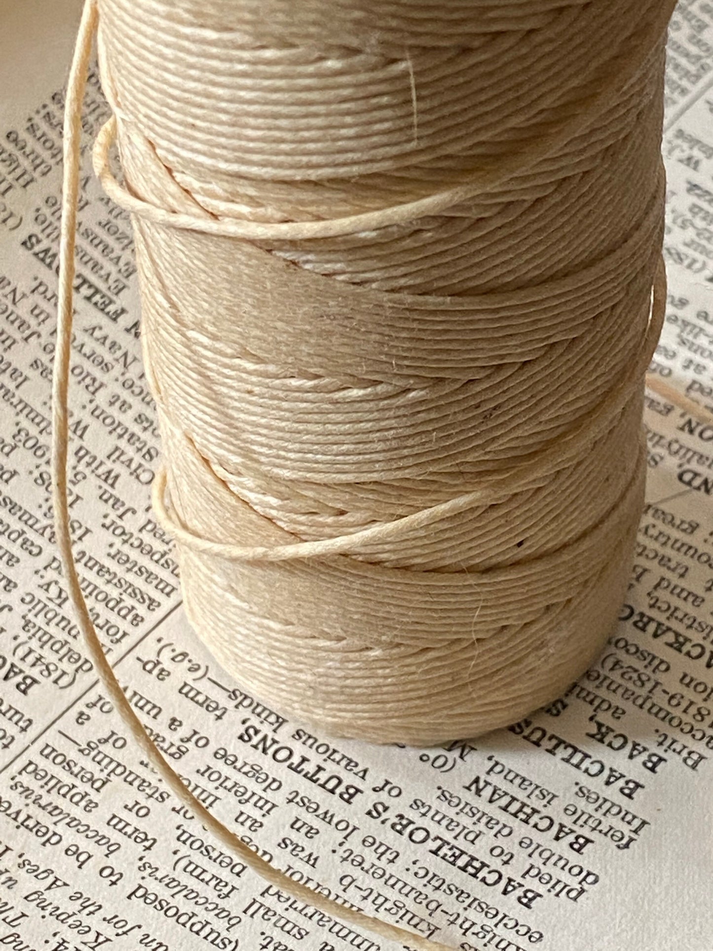 5 yards of waxed bookbinding thread - cotton 9 cord - new old stock