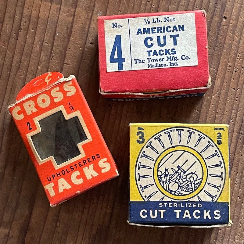 New old stock: 10 grams of steel cut tacks (choice of 1/4", 3/8", or 7/16")