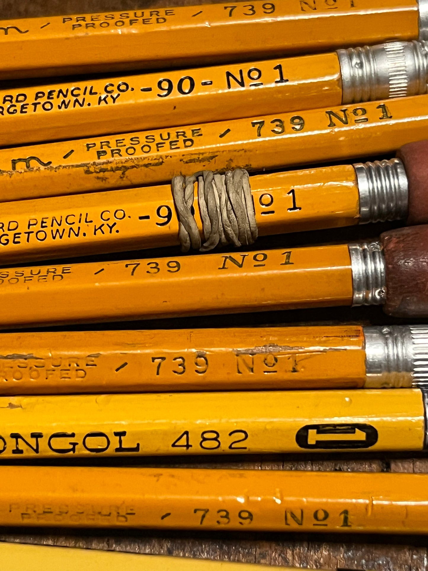 Vintage NON-#2 Yellow Pencils • #1, #3 & Other Uncommon Grades • Set of 12 • Used