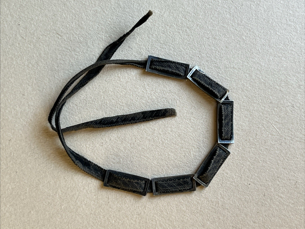 WWI AEF Sweetheart Bob-O-Link Bracelet Sterling JMF Co Original Ribbon Antique