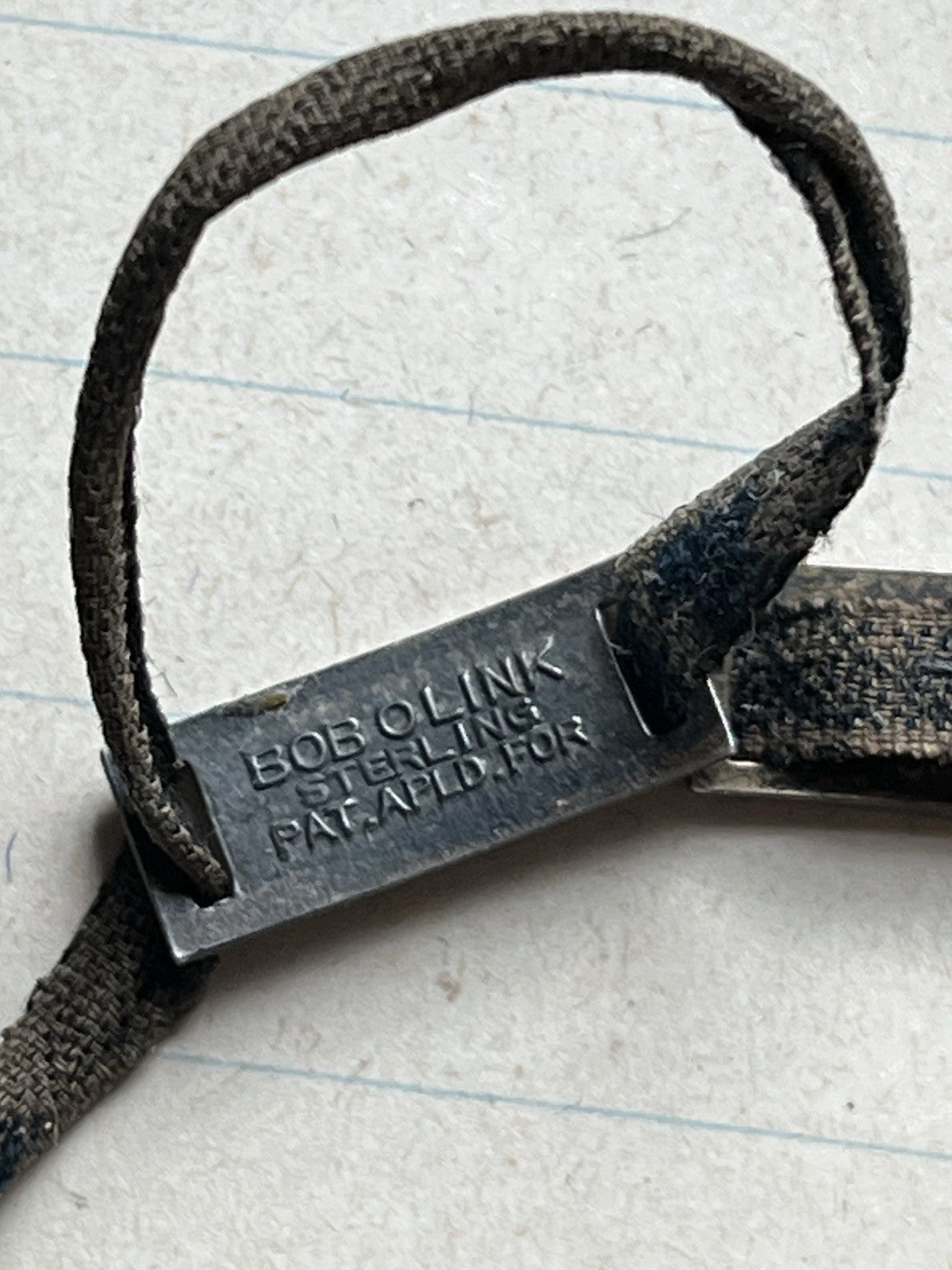 WWI AEF Sweetheart Bob-O-Link Bracelet Sterling JMF Co Original Ribbon Antique