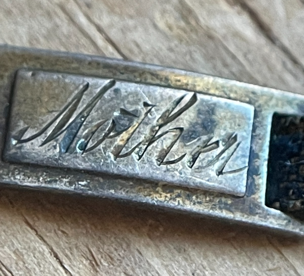 WWI AEF Sweetheart Bob-O-Link Bracelet Sterling JMF Co Original Ribbon Antique