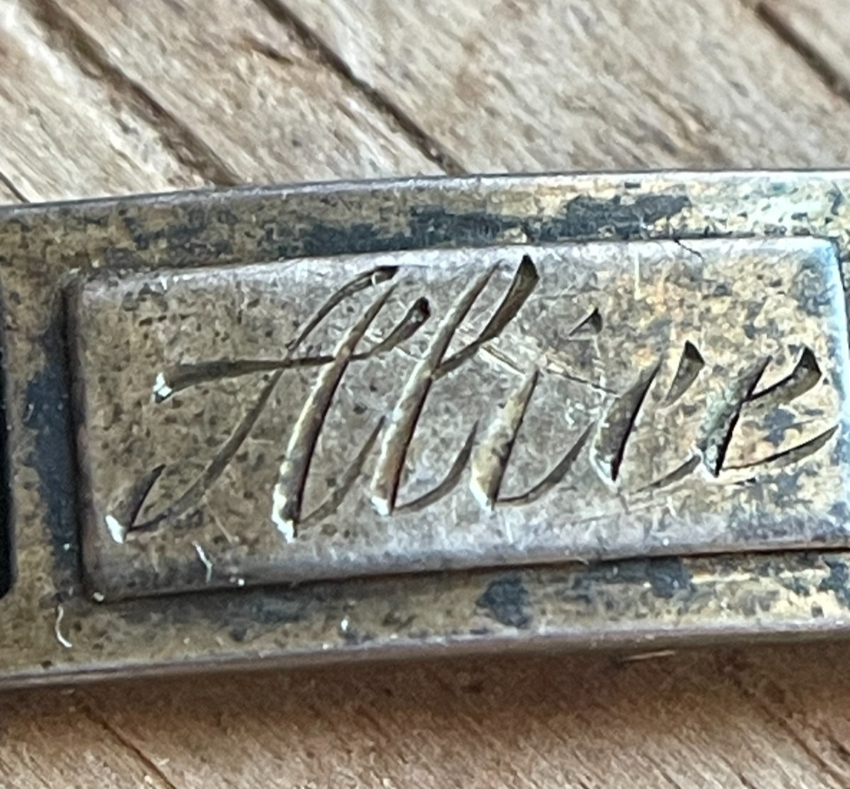 WWI AEF Sweetheart Bob-O-Link Bracelet Sterling JMF Co Original Ribbon Antique