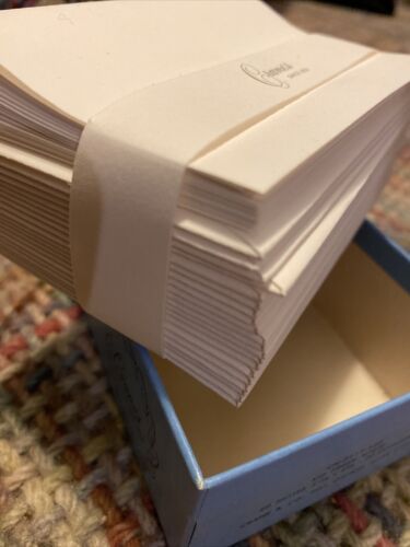 CRANE & CO Stationery 20 Small Cards & Envelopes Kid Finish White 3x4.