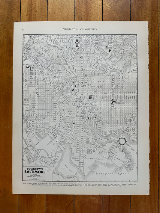 photo of original 1930s street-level city map