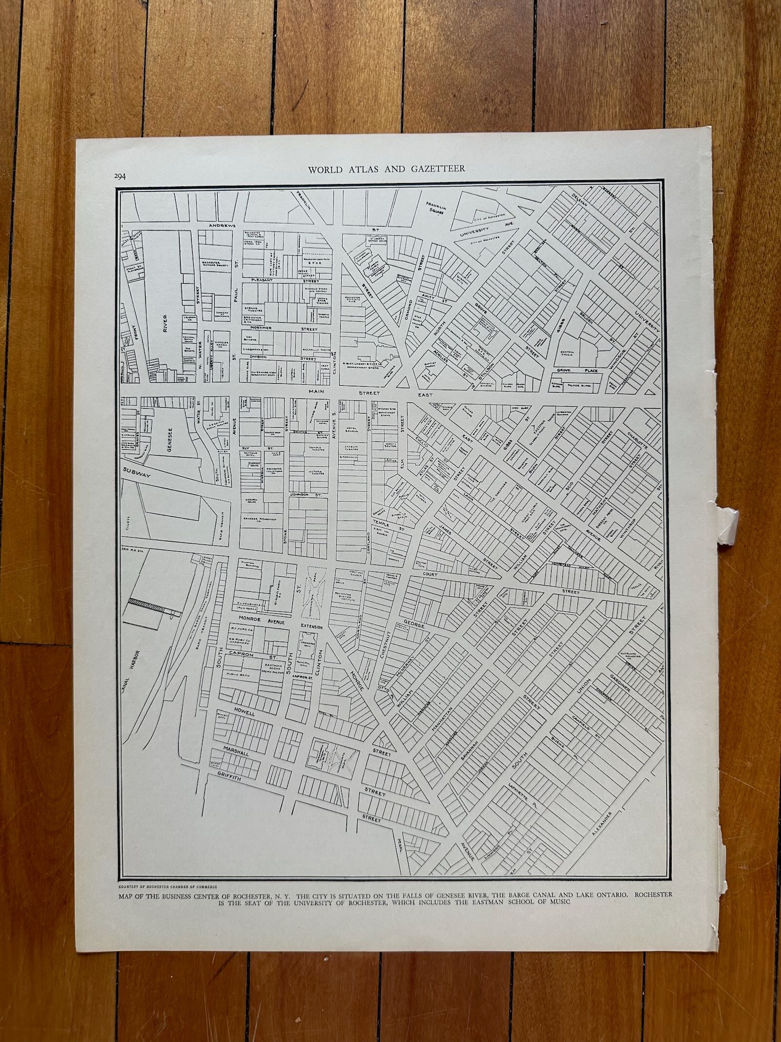 photo of original 1930s street-level city map
