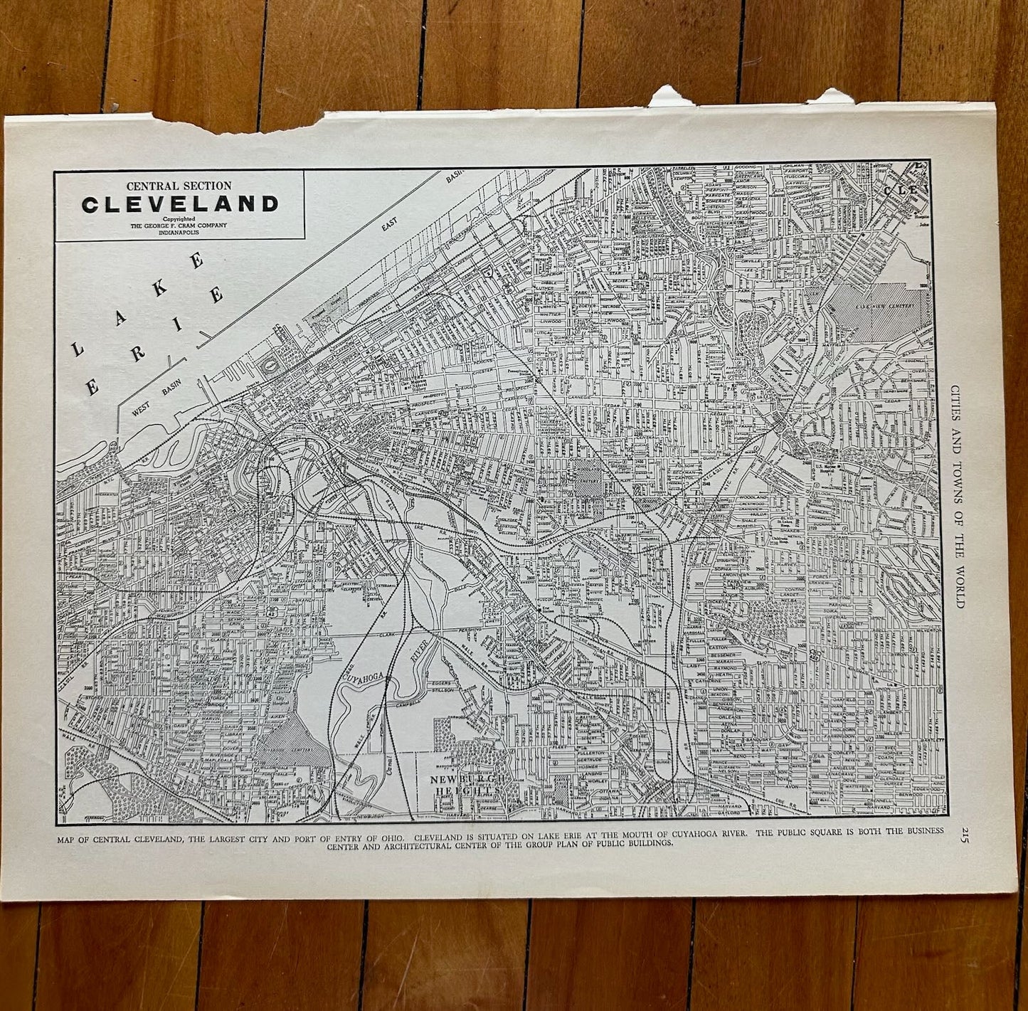 photo of original 1930s street-level city map