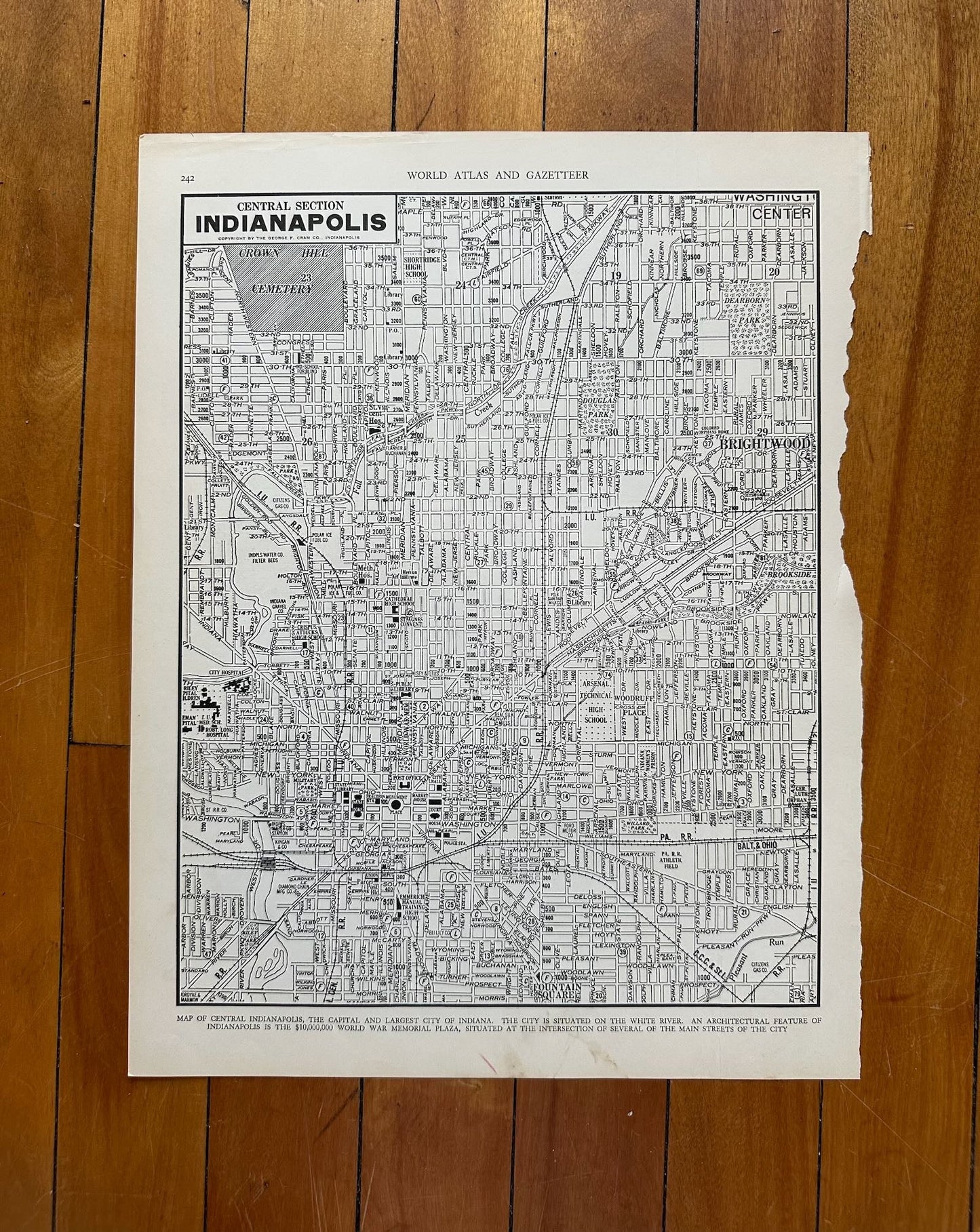 photo of original 1930s street-level city map