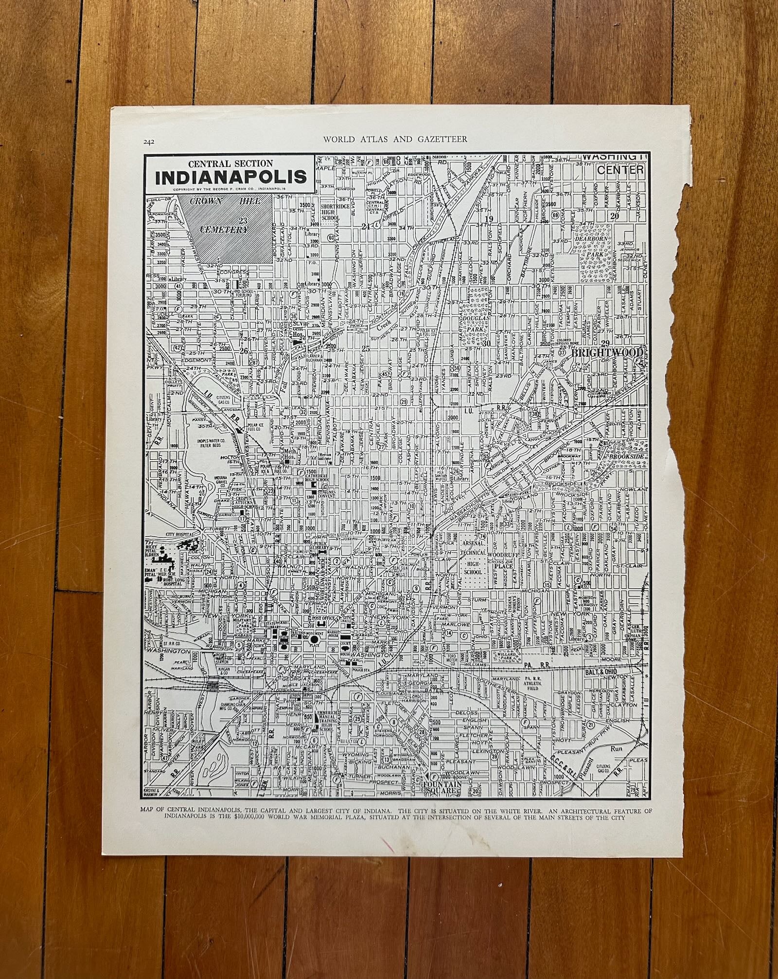 photo of original 1930s street-level city map