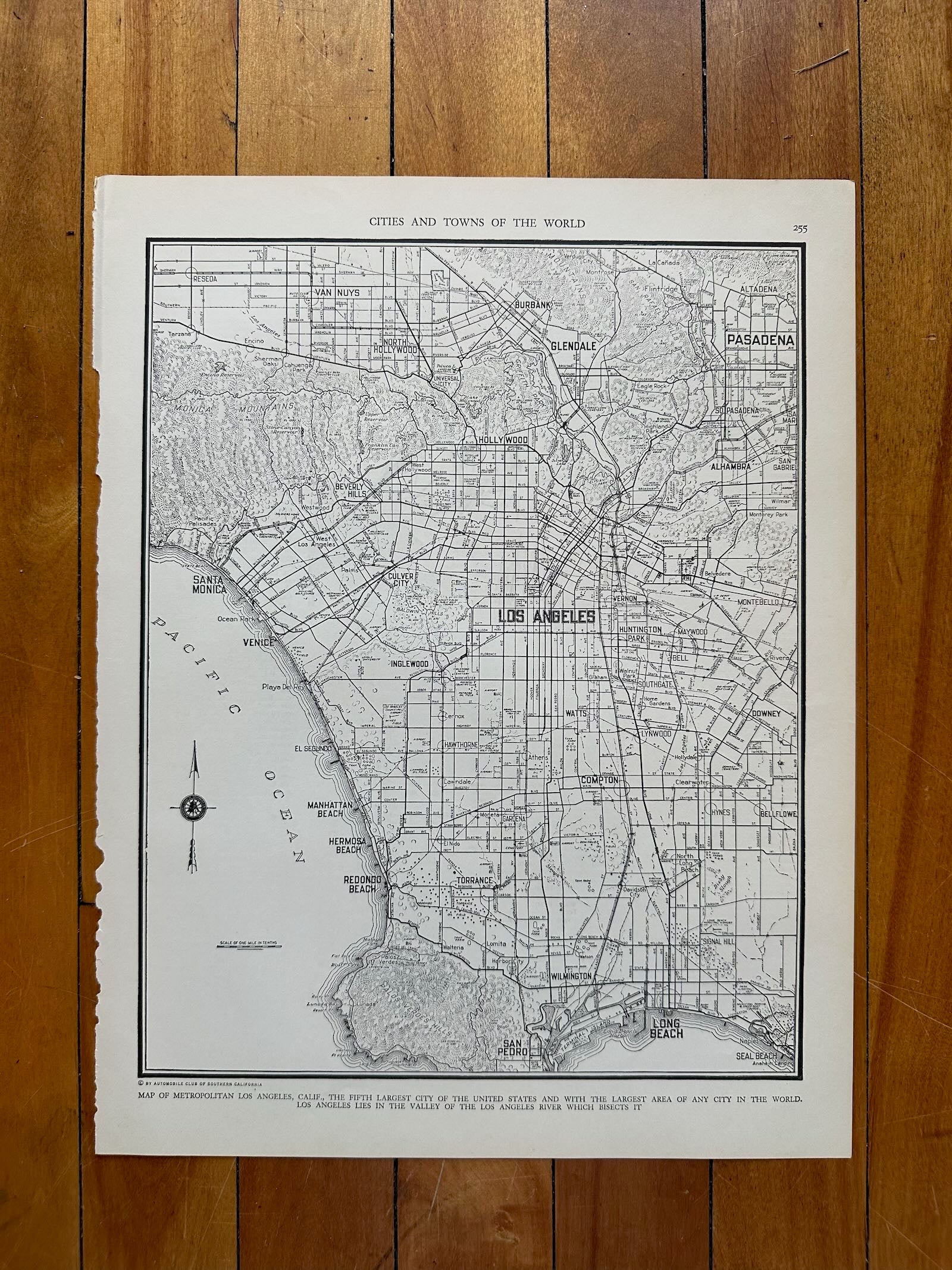 photo of original 1930s street-level city map