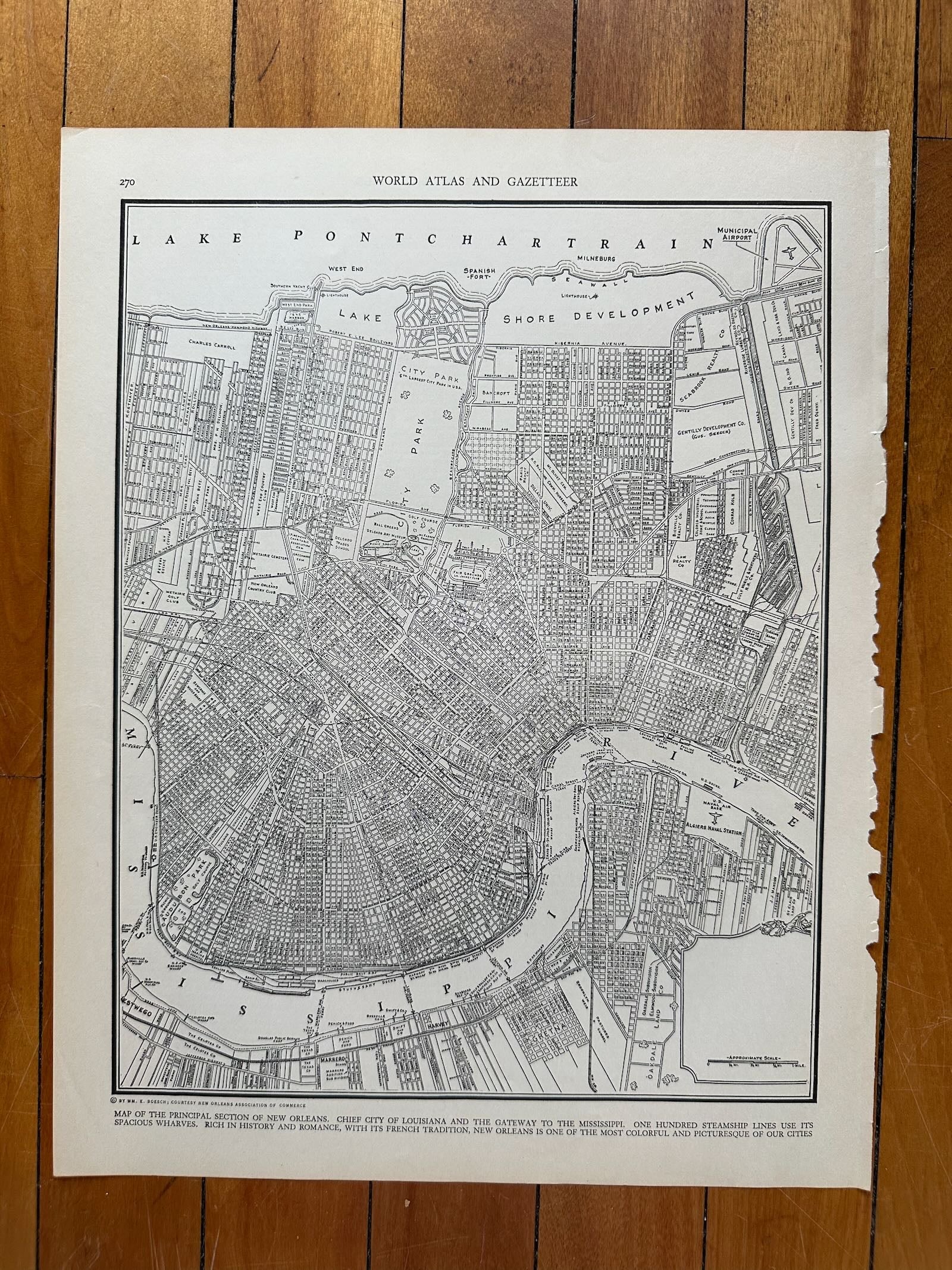 photo of original 1930s street-level city map