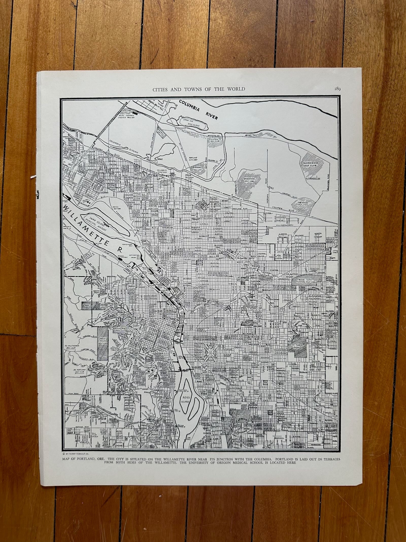 photo of original 1930s street-level city map