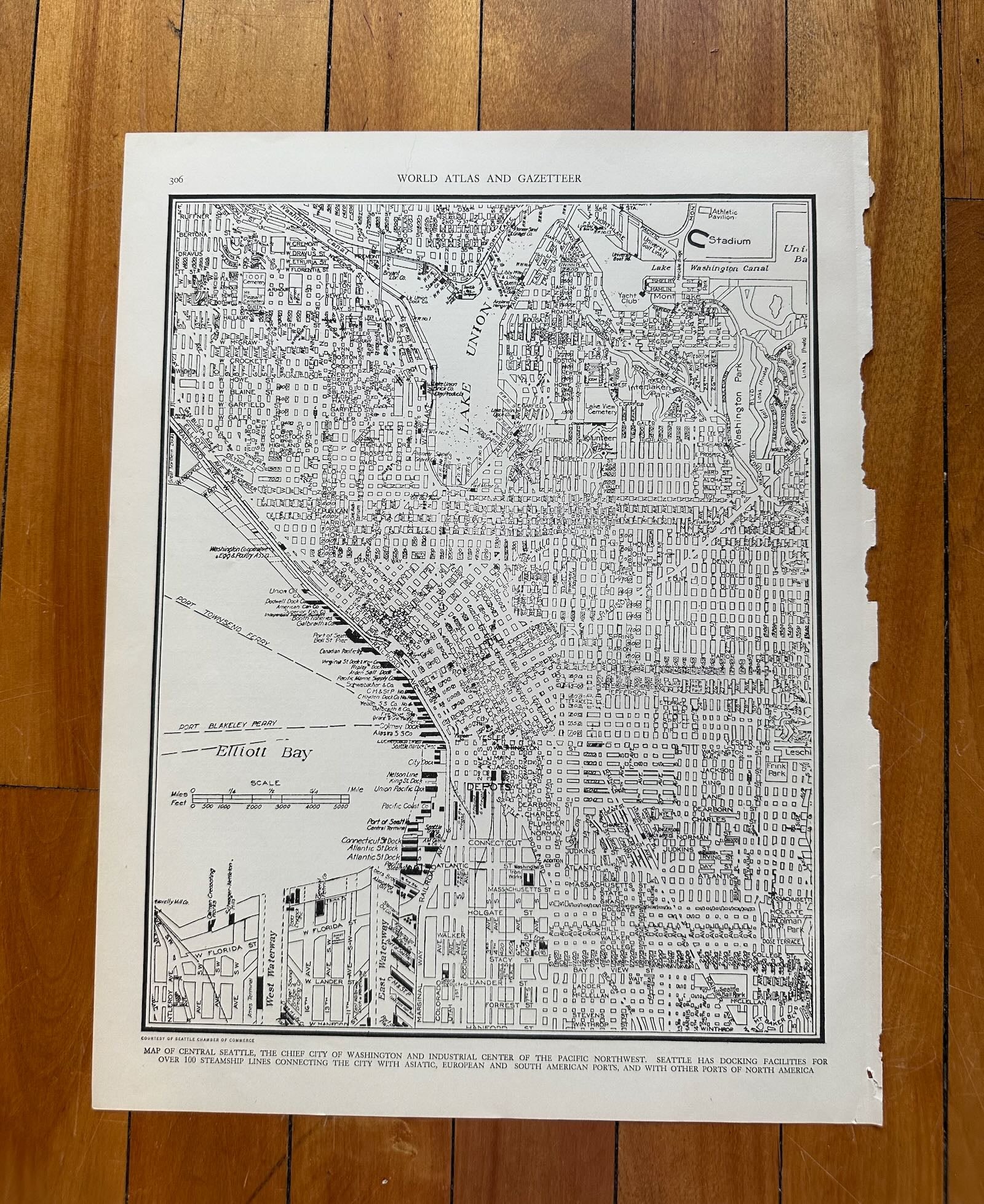 photo of original 1930s street-level city map