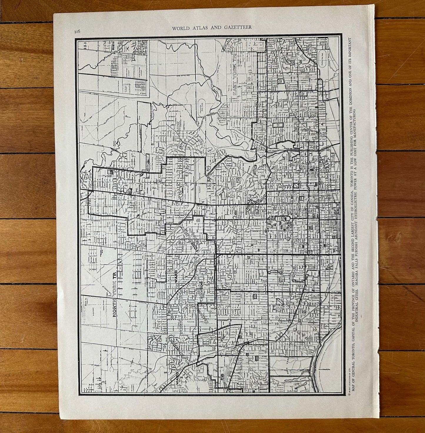photo of original 1930s street-level city map