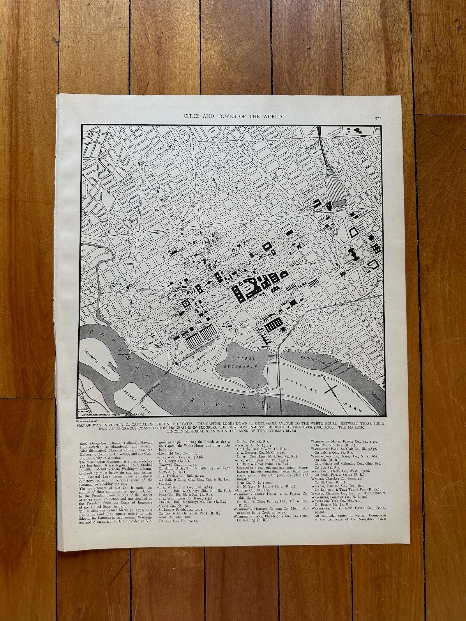 photo of original 1930s street-level city map
