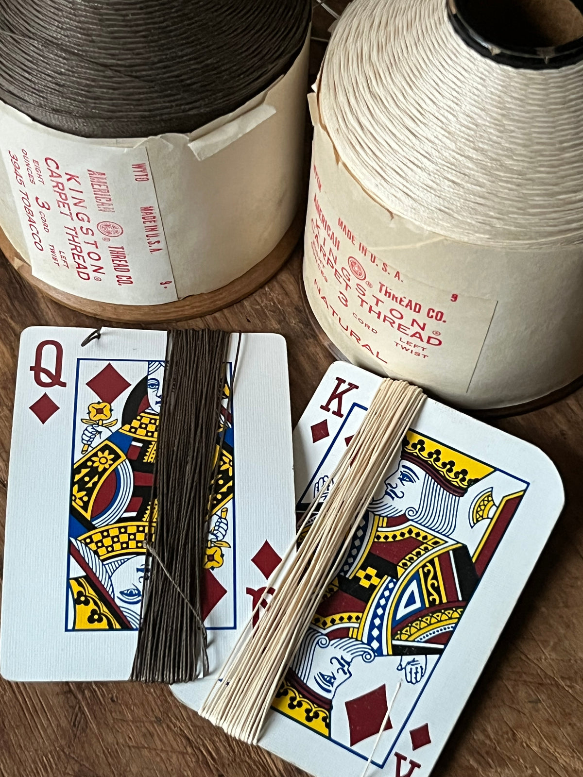 1940s–60s Kingston 10/3 Cotton Carpet Thread for MCM Era Restoration & Repair • Natural or Tobacco • Left Twist • 5 Yards