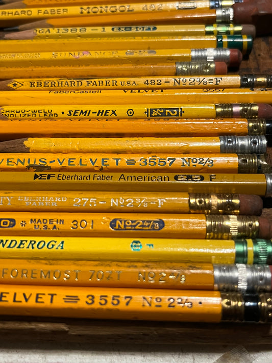 Vintage NON-#2 Yellow Pencils • #1, #3 & Other Uncommon Grades • Set of 12 • Used