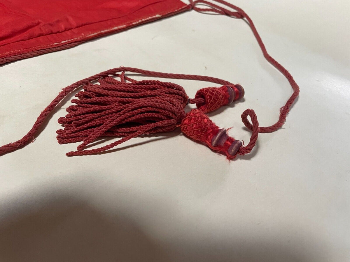 Masonic Knight Mason Regalia Apron Red Silk Trim Lambs Skin Leather Tr