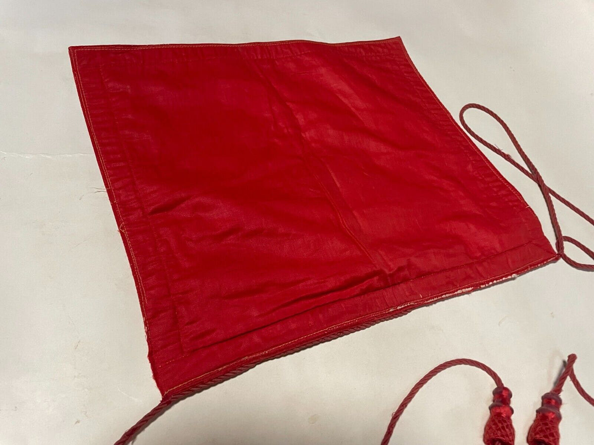 Masonic Knight Mason Regalia Apron Red Silk Trim Lambs Skin Leather Tr