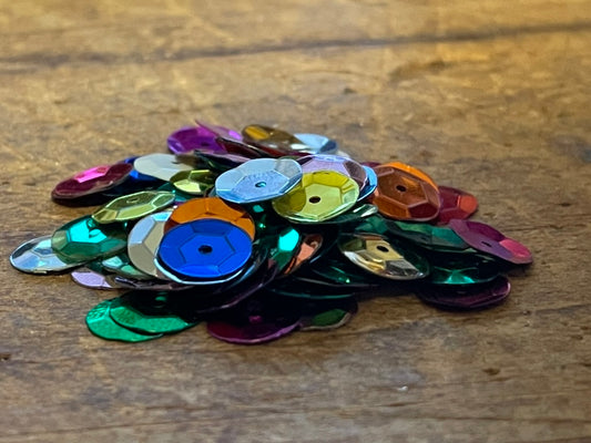 Vintage Metallic Sequins for Crafts, Sewing & Embellishment | Mixed Colors, 3 Sizes, 100–900 Pieces
