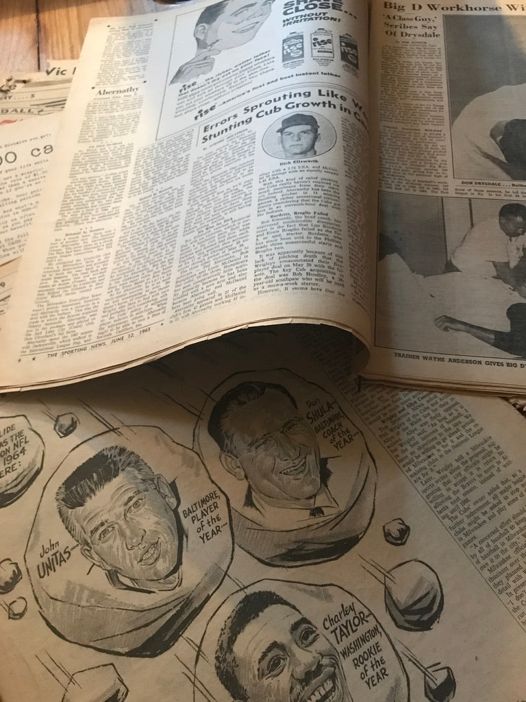 1/4 pound of vintage newspapers (1930s-1980s)