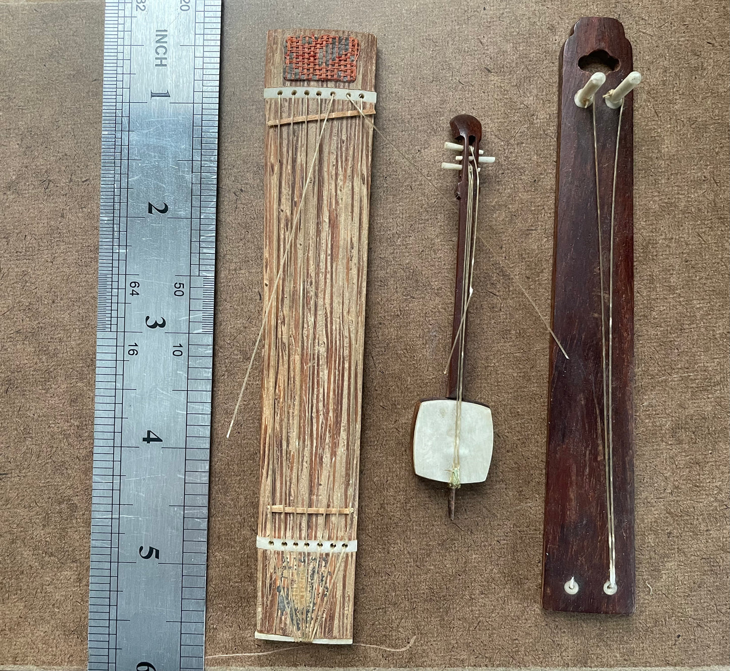 Vintage Japanese Miniature Sankyoku Instrument Set – Koto, Shamisen & Kokyū