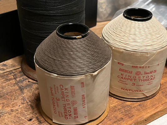 1940s–60s Kingston 10/3 Cotton Carpet Thread for MCM Era Restoration & Repair • Natural or Tobacco • Left Twist • 5 Yards
