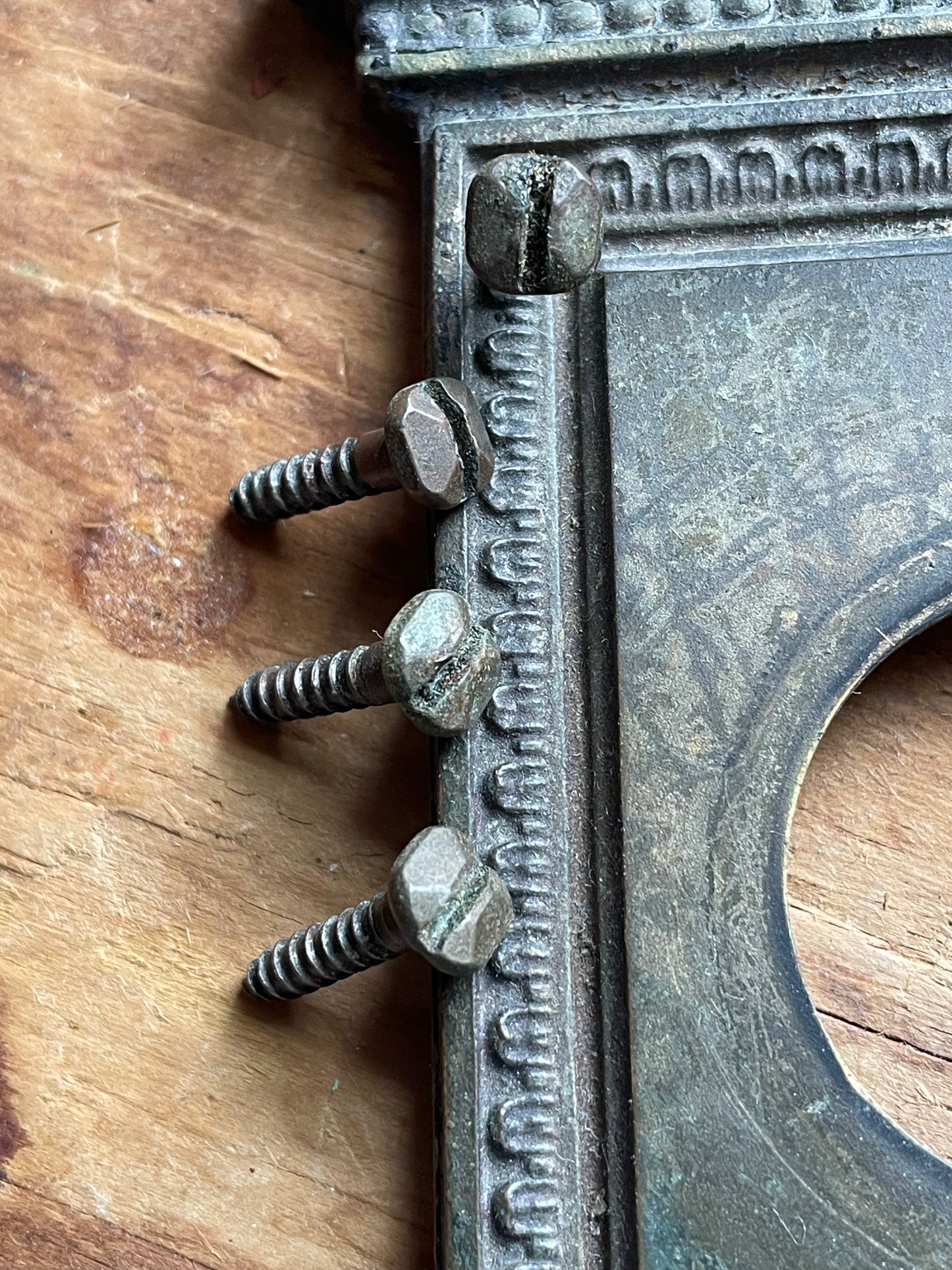 Rare Antique Yale & Towne Door Hardware Set - Ornate Oporto Pattern Escutcheon & Matching Olympian Cast Knobs, Circa 1905