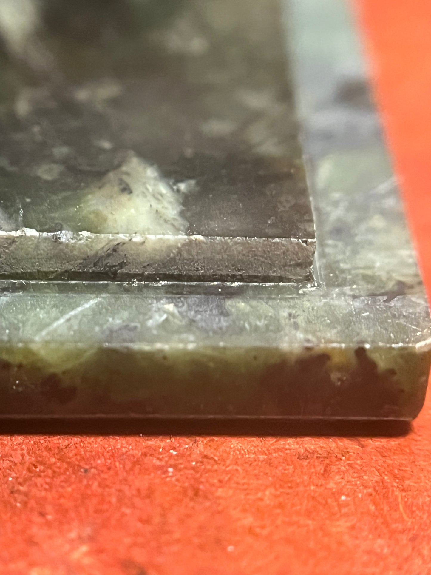 Vintage Green Hardstone Trinket Box – Polished Stone with Removable Lid