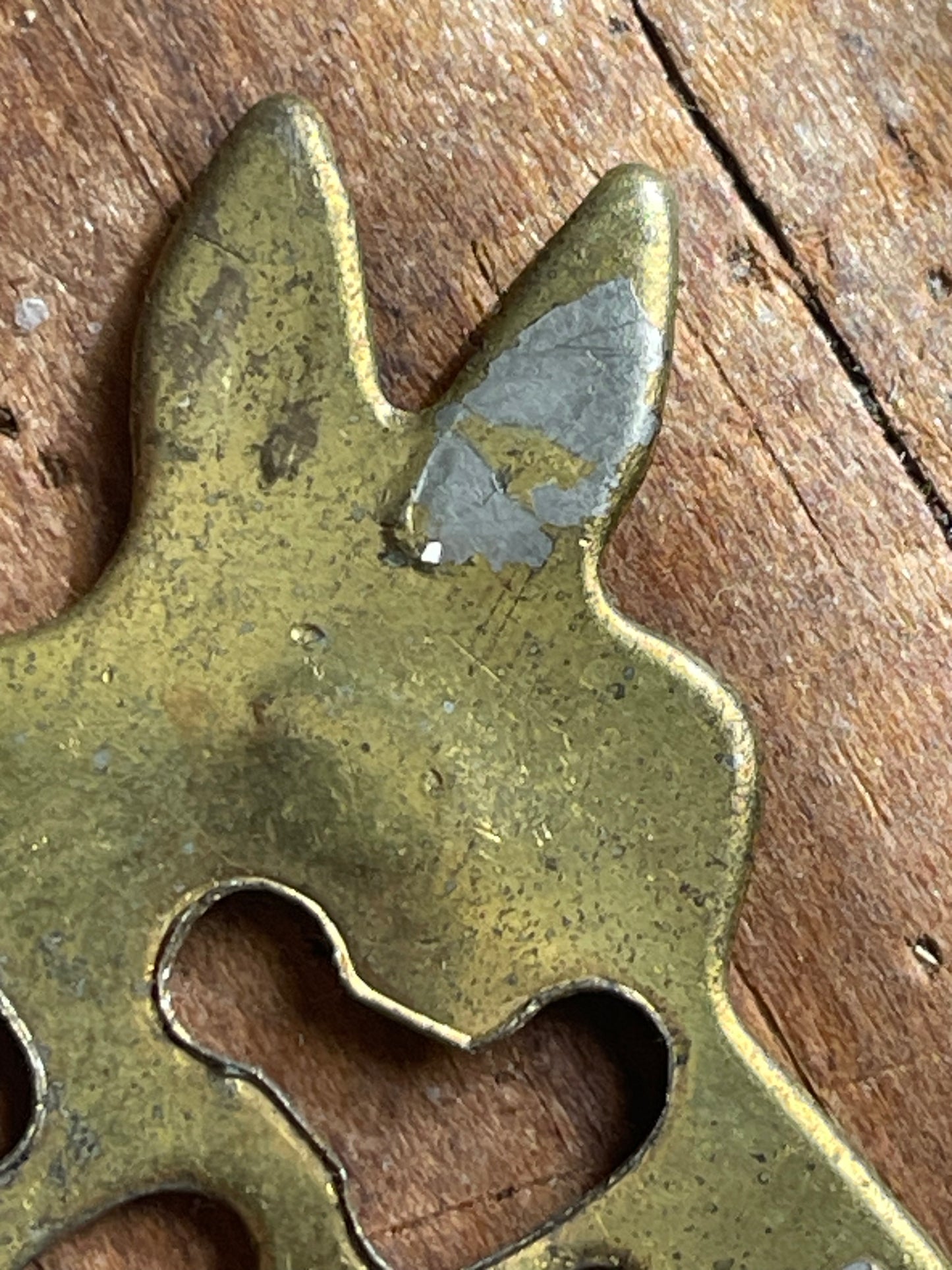 Vintage Gold-Tone Metal Terrier Dog Silhouette – Pierced & Engraved