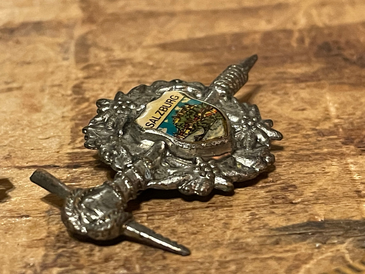 Vintage Austrian Salzburg & Österreich Souvenir Brooch Pair — Alpine Travel Pins