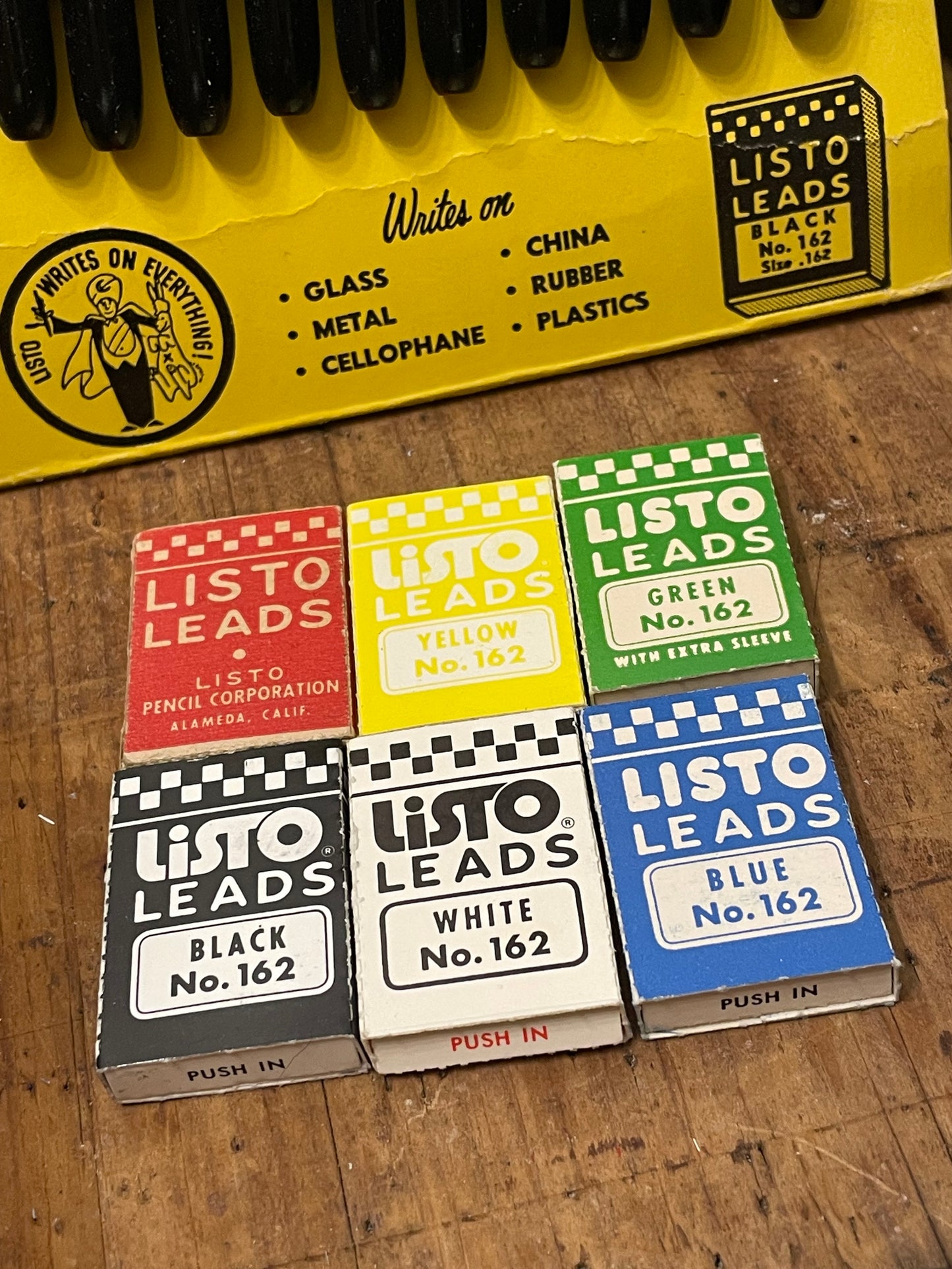 Refill Listo Marking Leads #162 for Listo Pencil #1620 • Pick Black, Red, Green, Blue, Yellow, White • Grease Pencil • China Marker