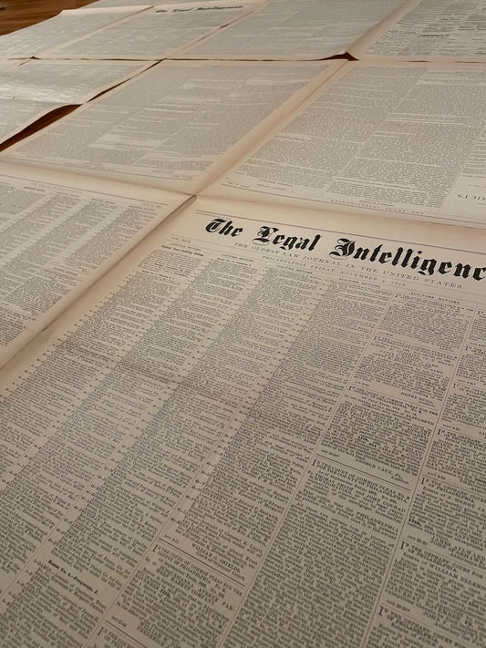 1890s newsprint: four 30x36" broadsheets