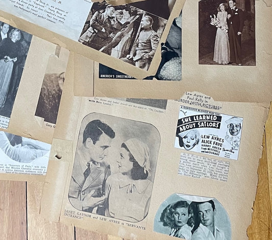 SCRAPBOOK PAGES: 1/4 lb of vintage scrapbook pages - used, worn, & loved / ephemera + old images for art, collage, craft, junk journals