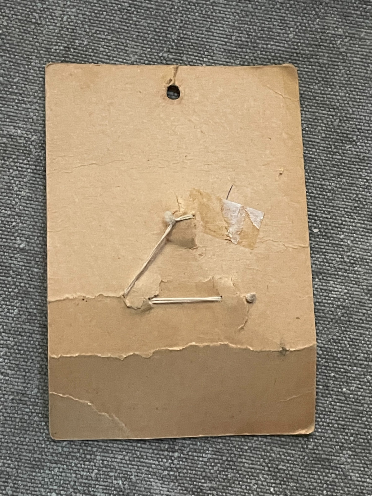 Back of original packaging card for 3 white elegant sewing buttons, 7/8 inch, nos on original card