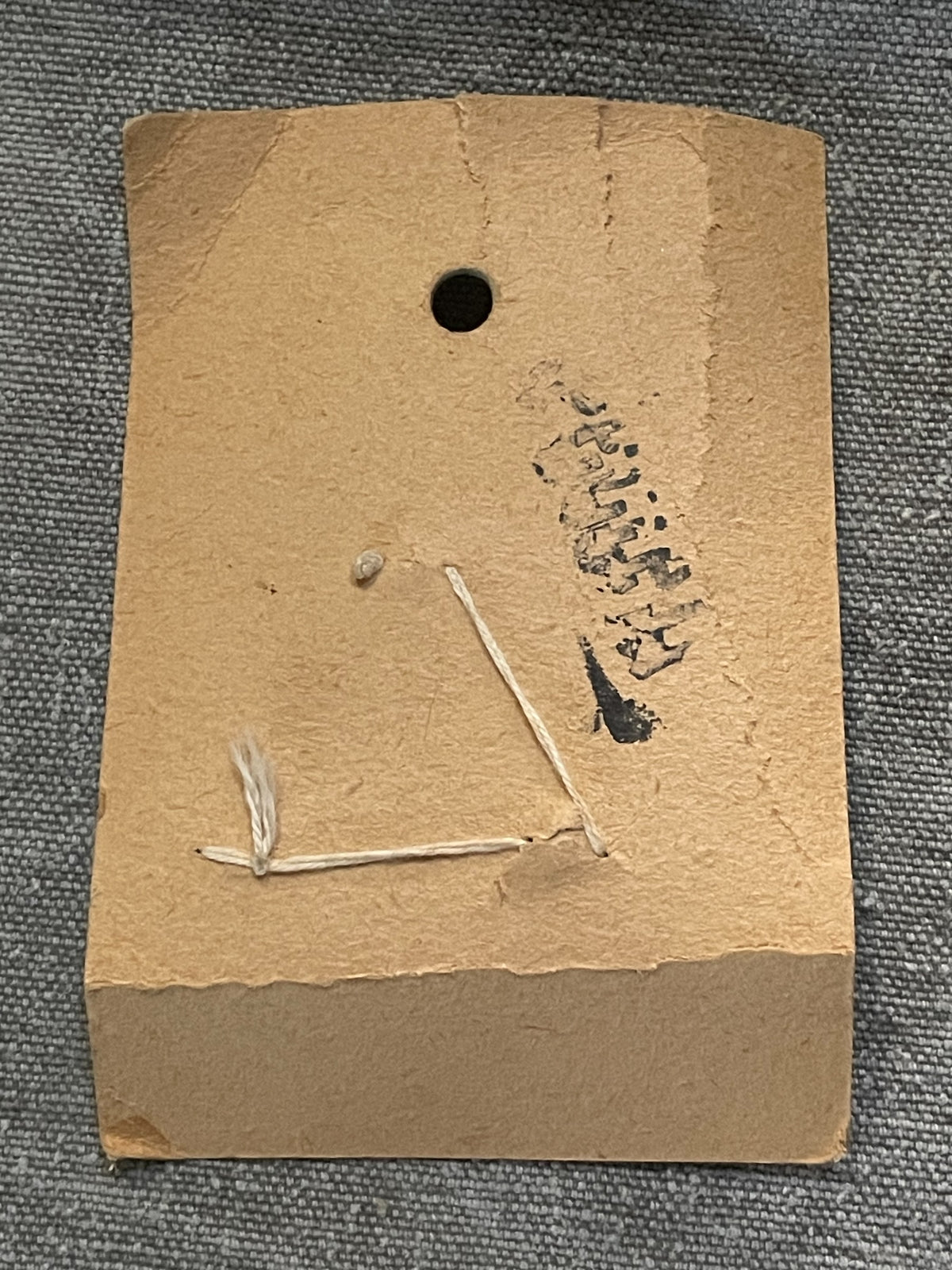 Back of original packaging card for 3 exquisit hand-painted sewing buttons, 9/16 inch, nos on card