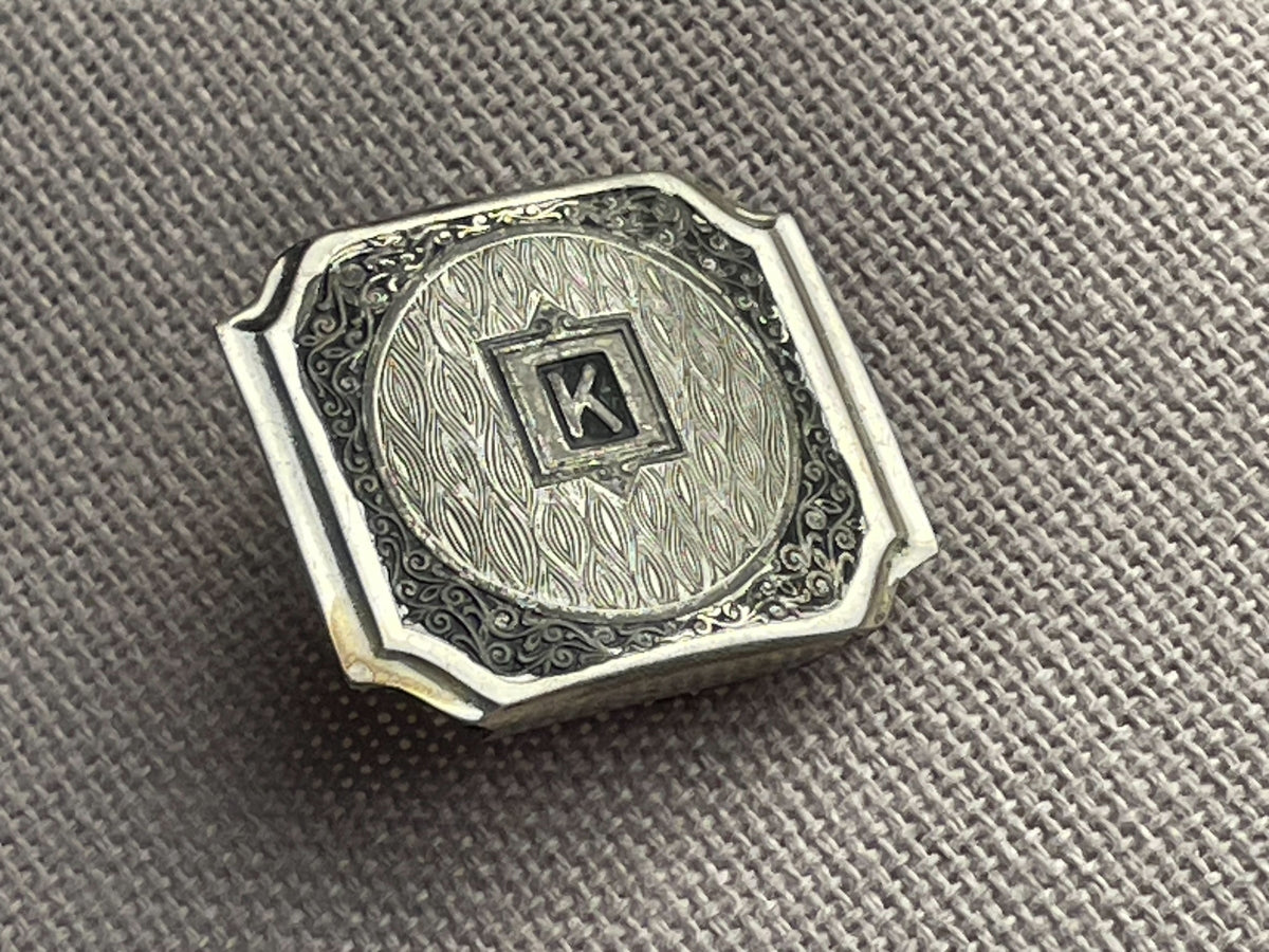 Vintage Art Deco "K" Monogram Belt Buckle – Silver Plate Lavico