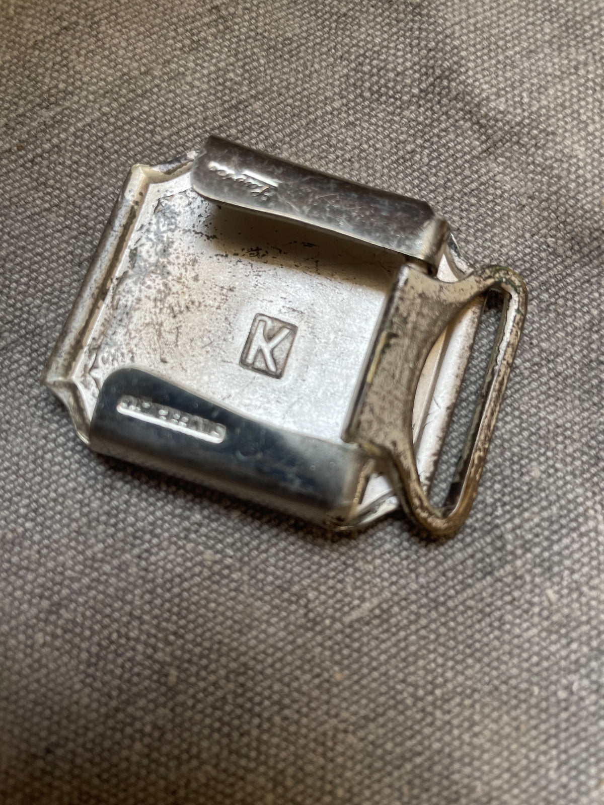 Vintage Art Deco "K" Monogram Belt Buckle – Silver Plate Lavico