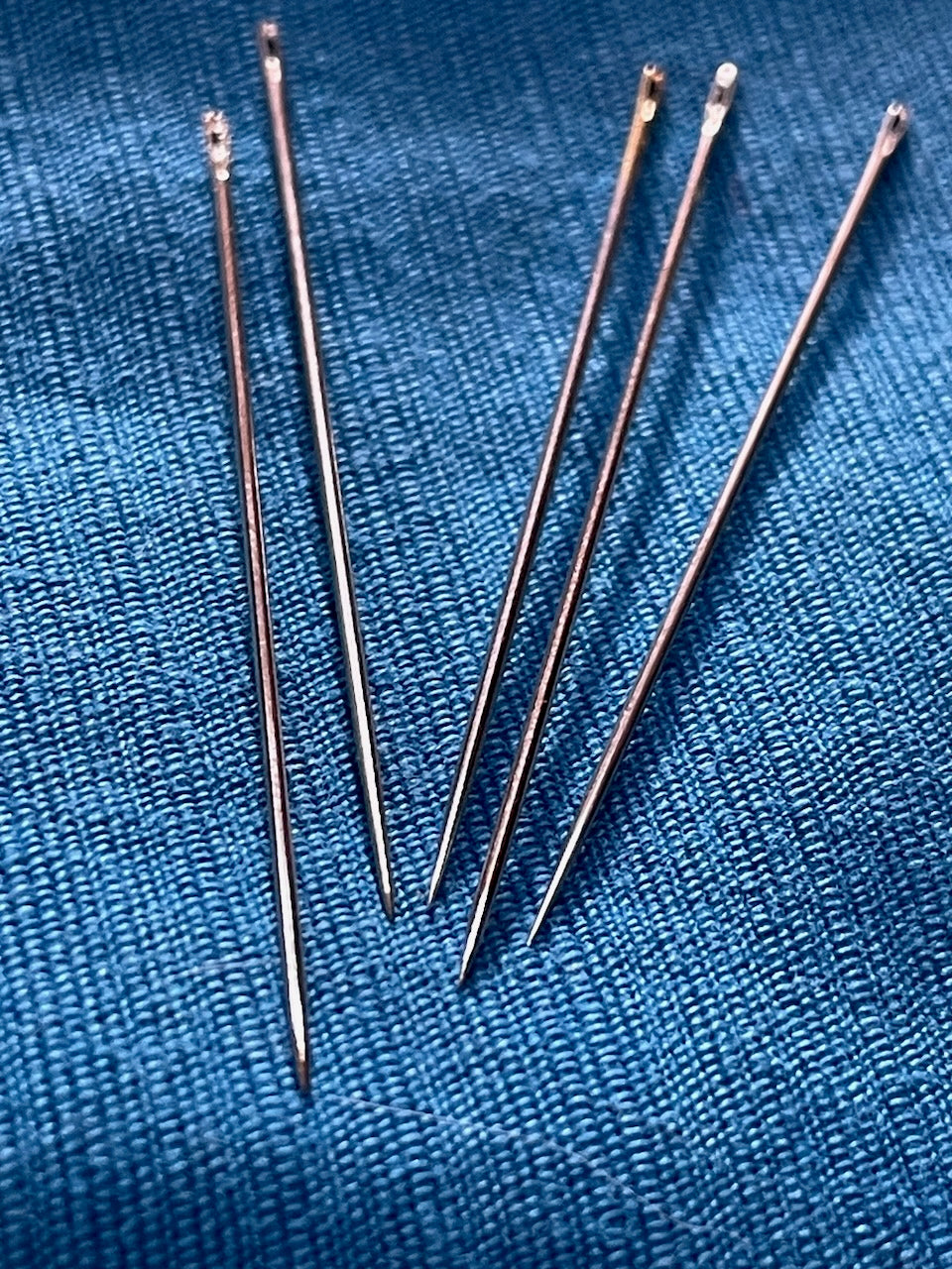 Bundle of 5 hand sewing needles intended for (choose from): darning, embroidery, quilting, applique, cross-stitch, or beading