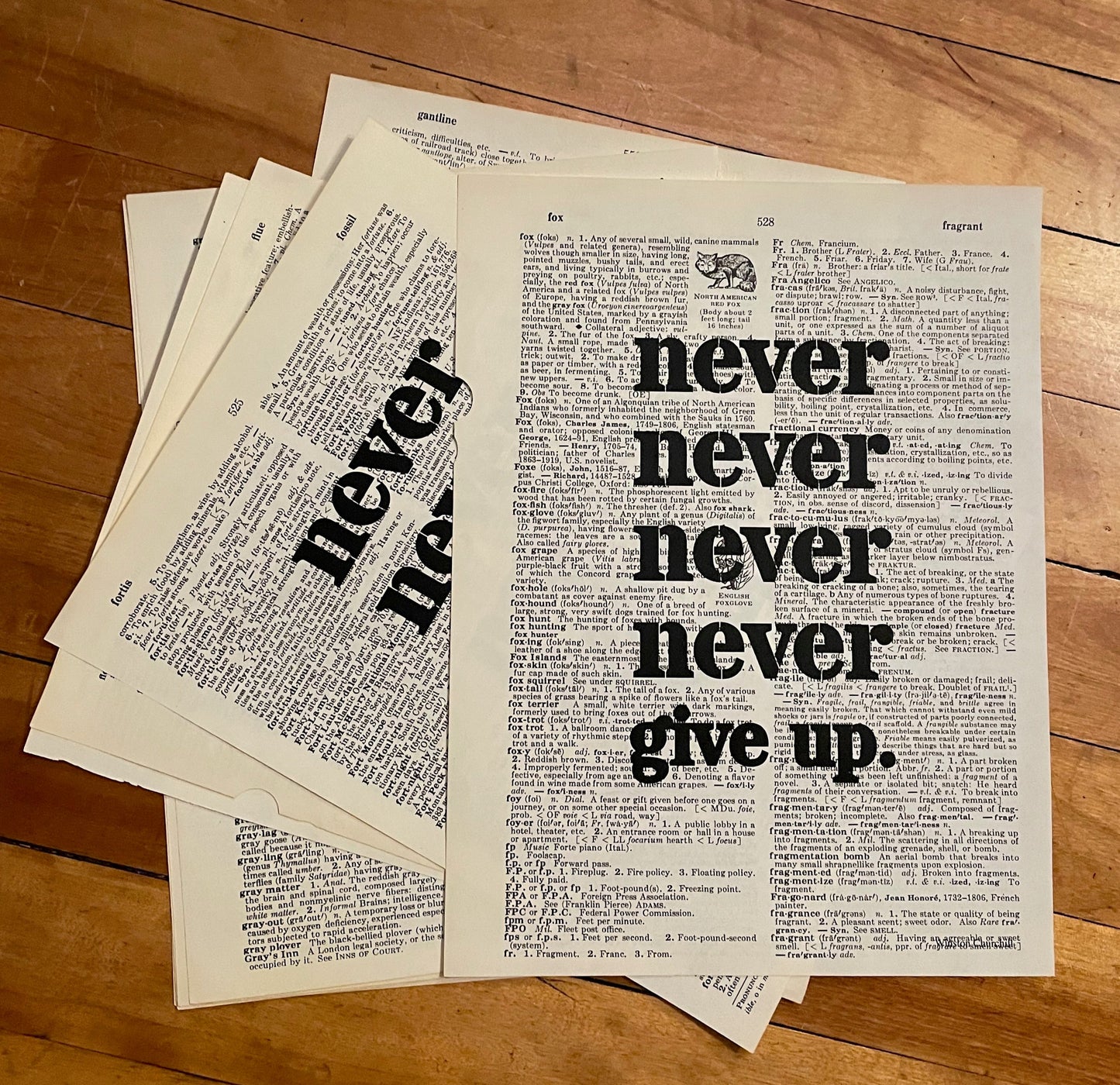 Digital Download: "never never never never give up.” - Winston Churchill Quotation-Personal & REUSE license