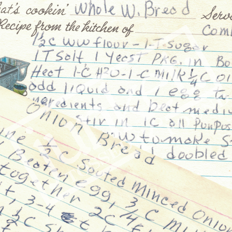 One Dozen Vintage Handwritten Recipes - Instant download digital files: cook, bake, experiment, adapt, art. Mystery Mix 1 - REUSE LICENSE