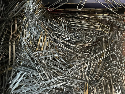 2 oz standard metal paper clips - small, jumbo, or mixed lot - secondhand sourced, ethical office supply