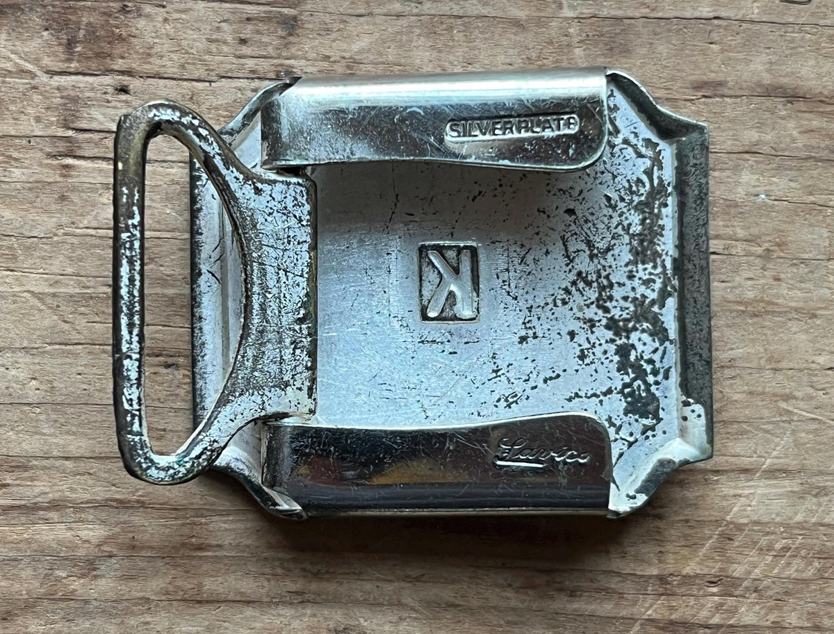 Vintage Art Deco "K" Monogram Belt Buckle – Silver Plate Lavico